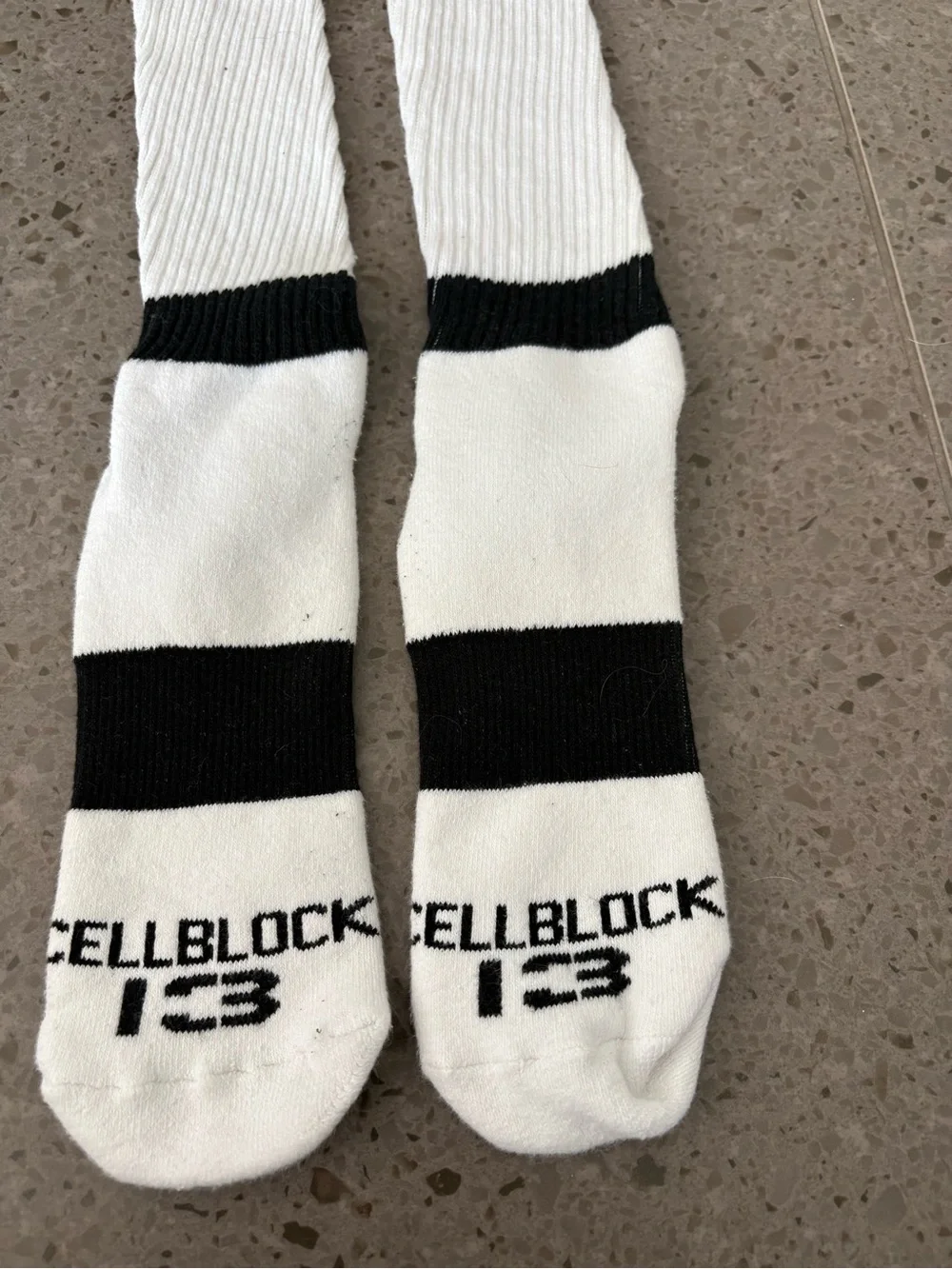 Cell block 13 - Black & White Athletic Crew Socks